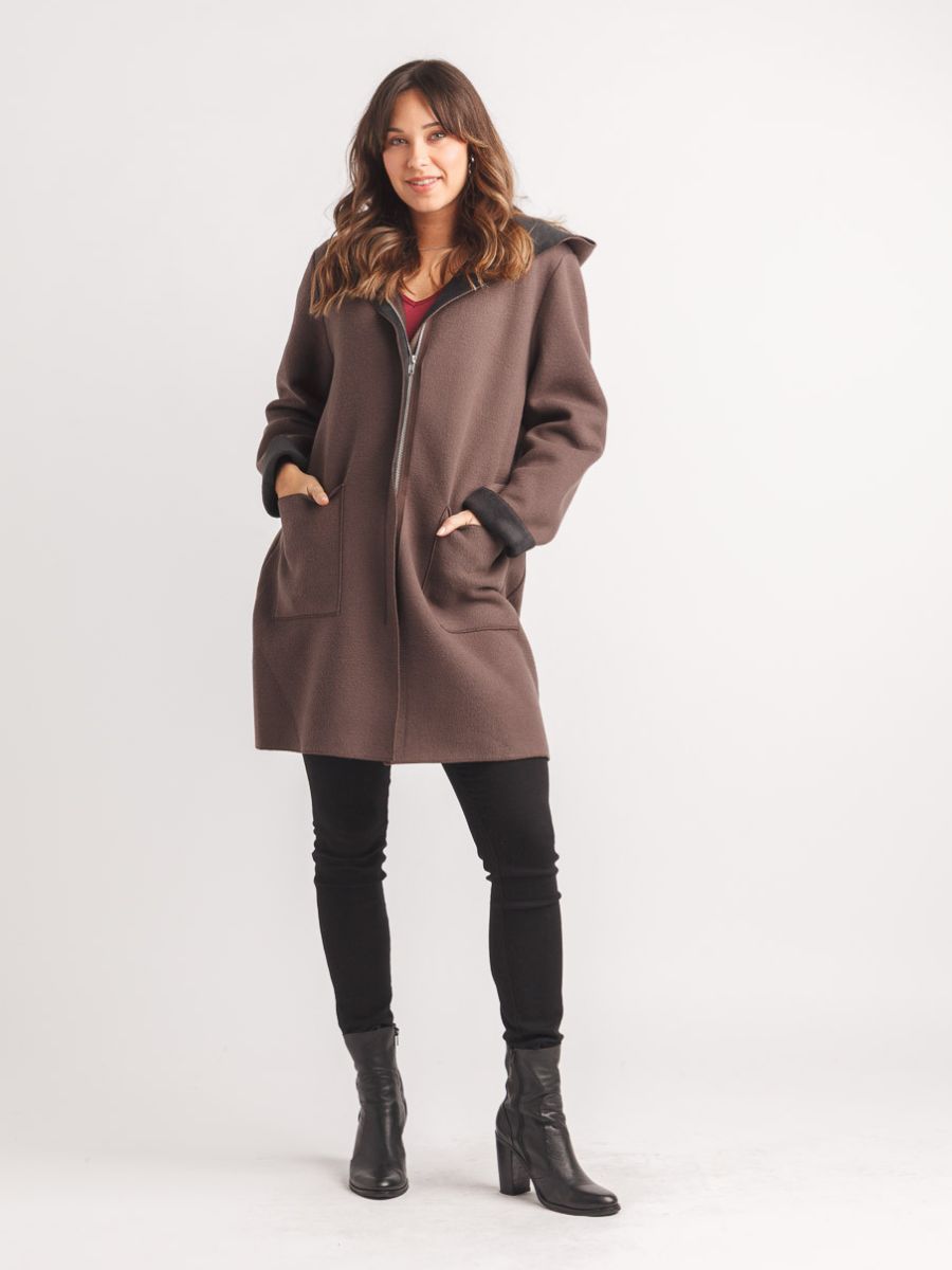 Papillon Heather Soft Double Pocket Hooded Jacket