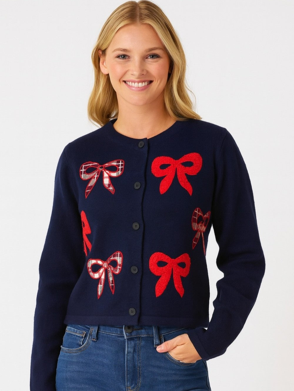 Plaid Bows Cardigan
