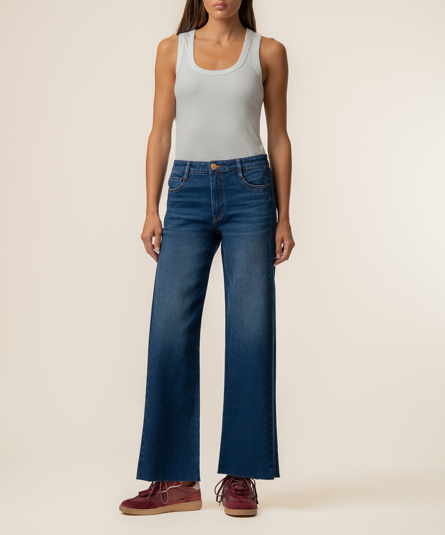Kut from the Kloth Meg High Rise 29" Raw Hem Denim Jeans
