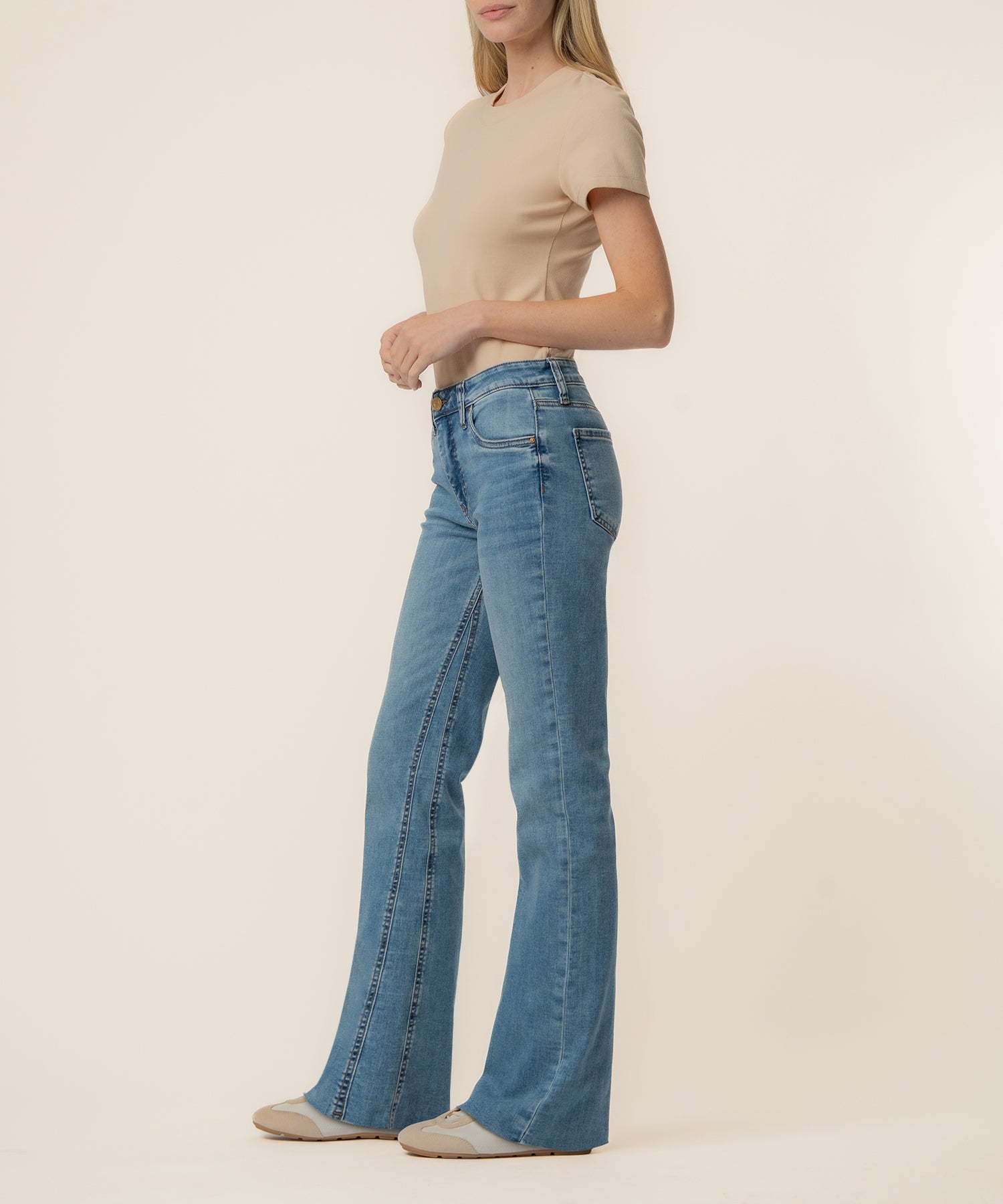 Kut from the Kloth Kelly High Rise Raw Hem Denim Jeans