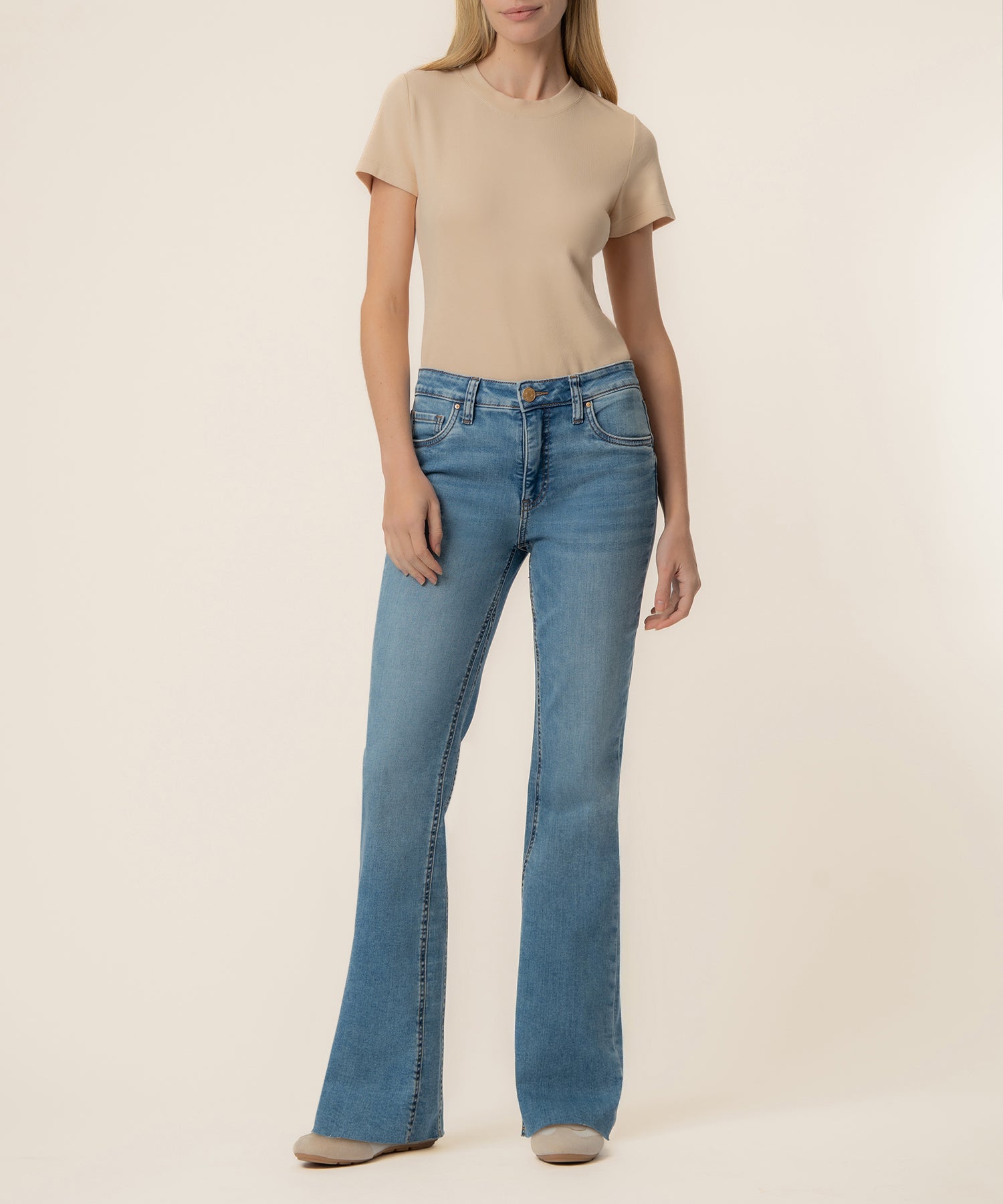 Kut from the Kloth Kelly High Rise Raw Hem Denim Jeans