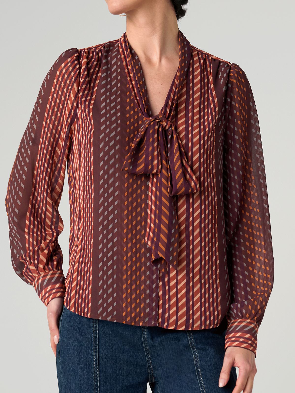 Liverpool Retro Line Tie Blouse