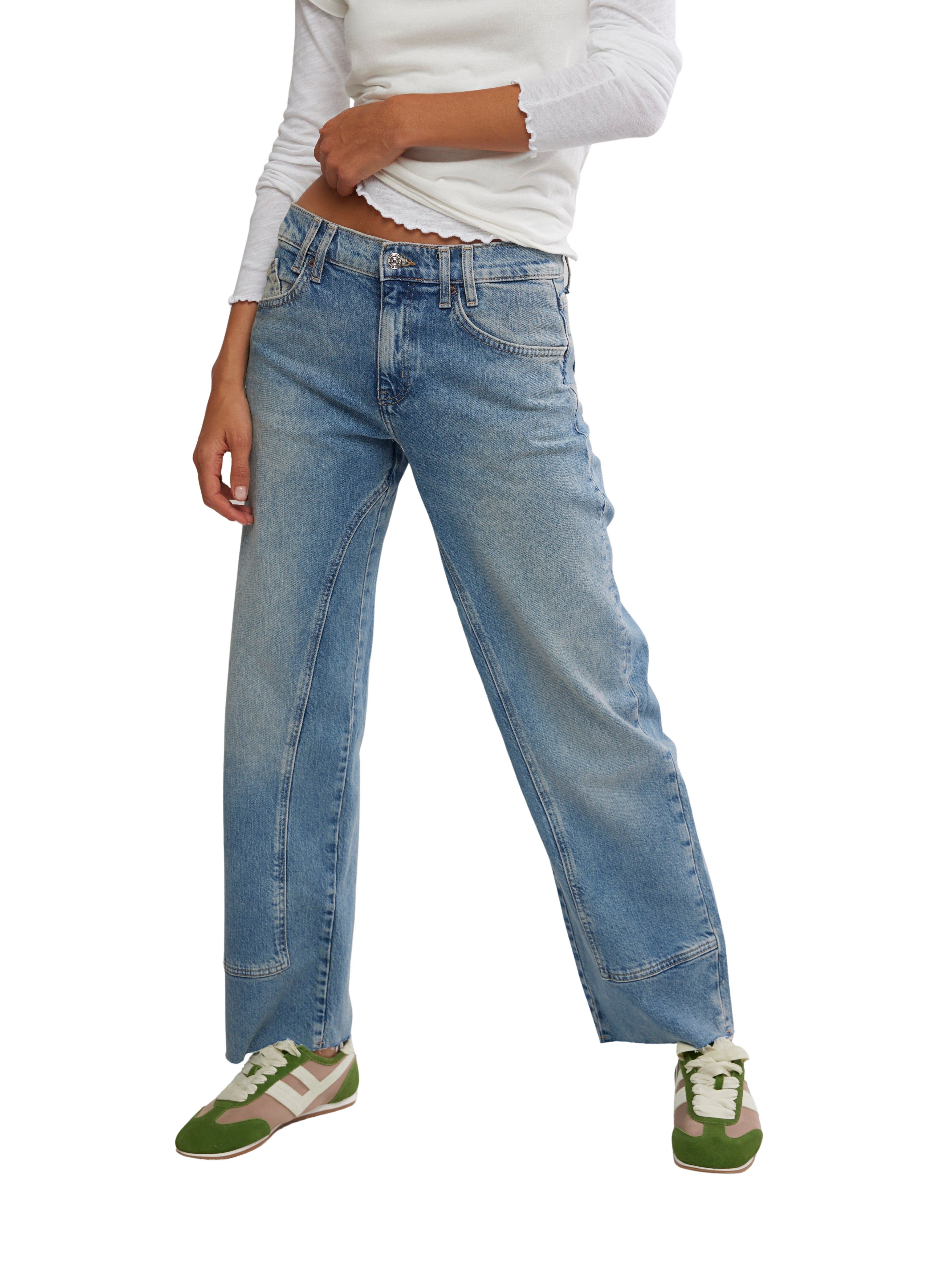 Free People Risk Taker Mid Rise Straight Leg Jeans 29.5 Inch