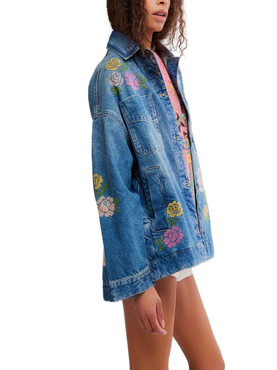 Free People Madison City Floral Denim Jacket – Samuel & Co