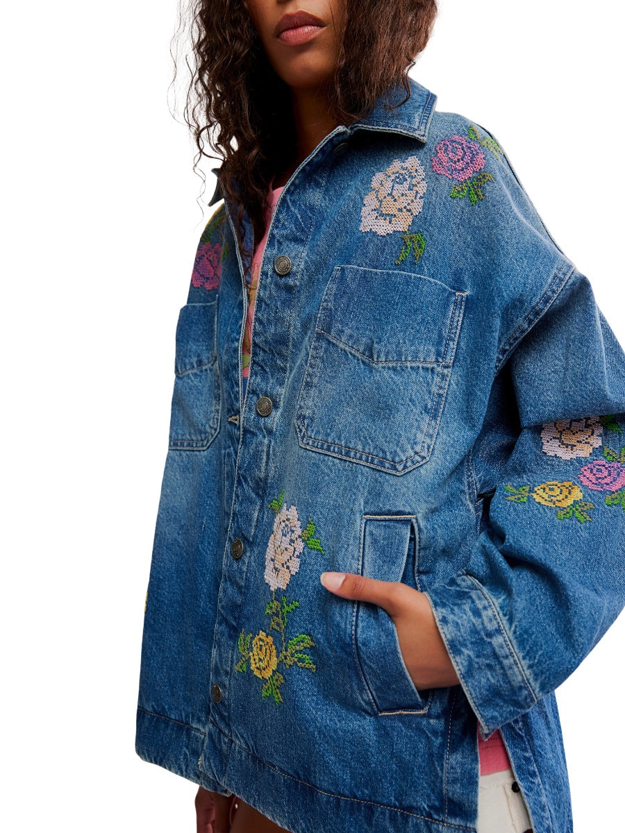 Free People Madison City Floral Denim Jacket – Samuel & Co