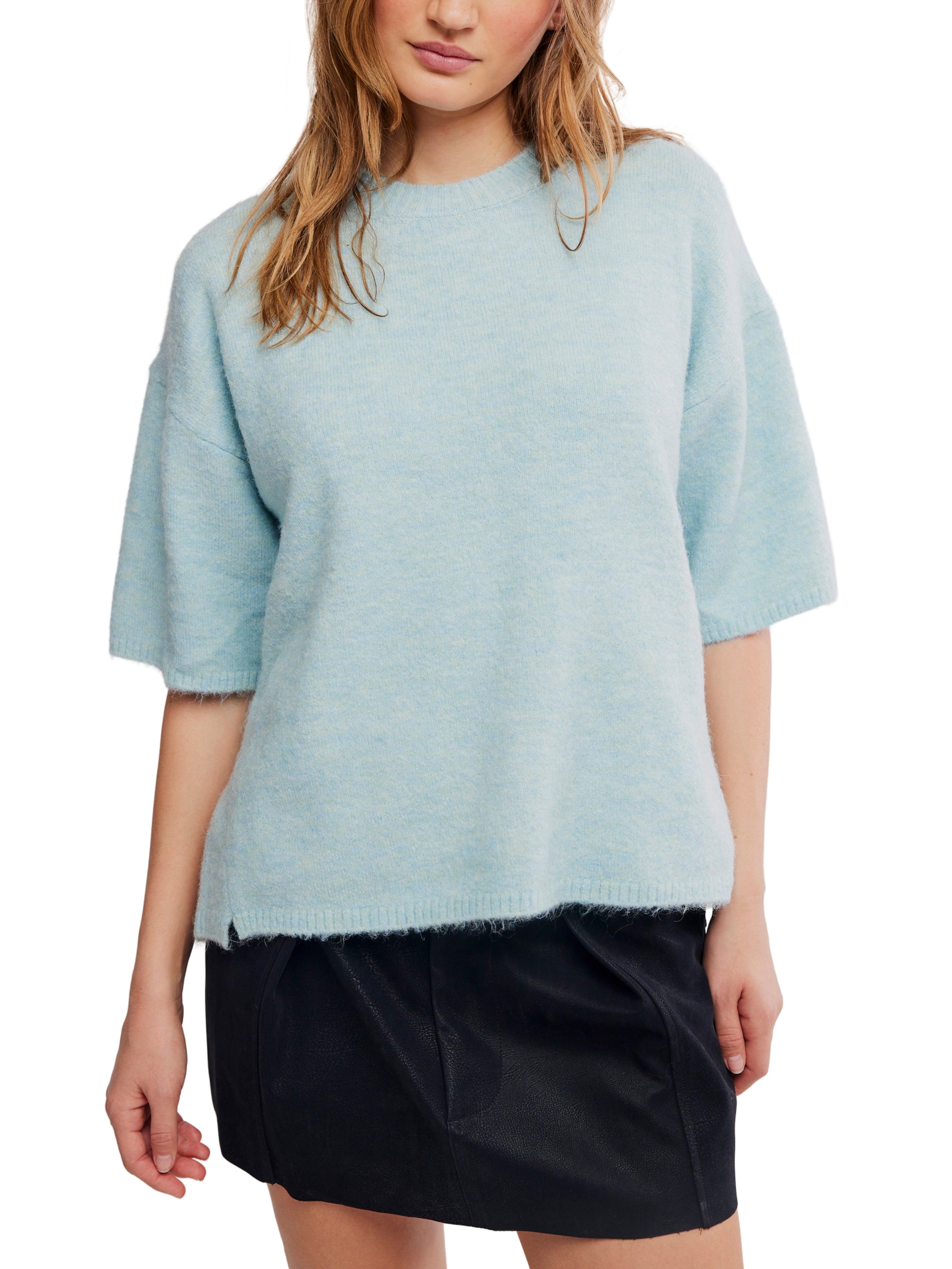 Free People Margot Short Sleeve Crew Sweater
