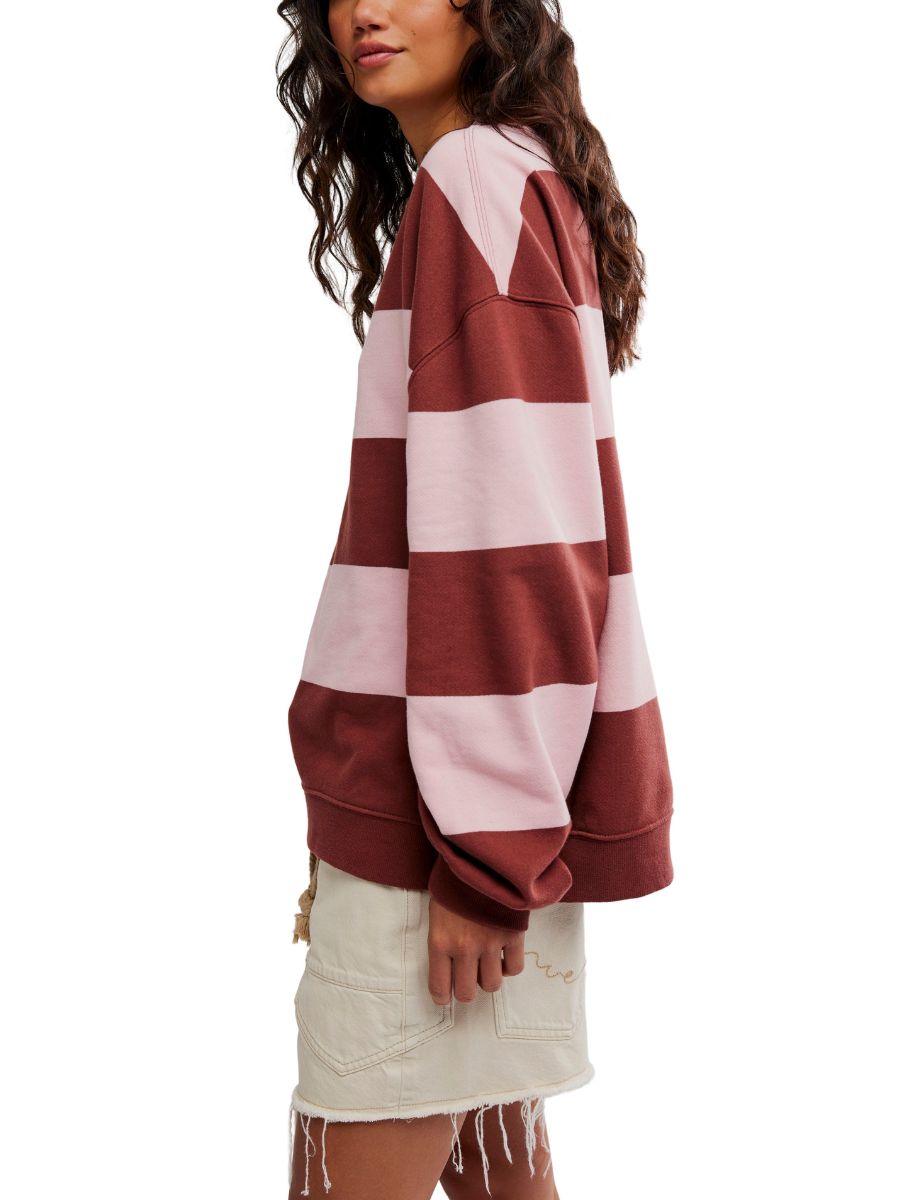 Free People Classic Wide Stripe Crewneck