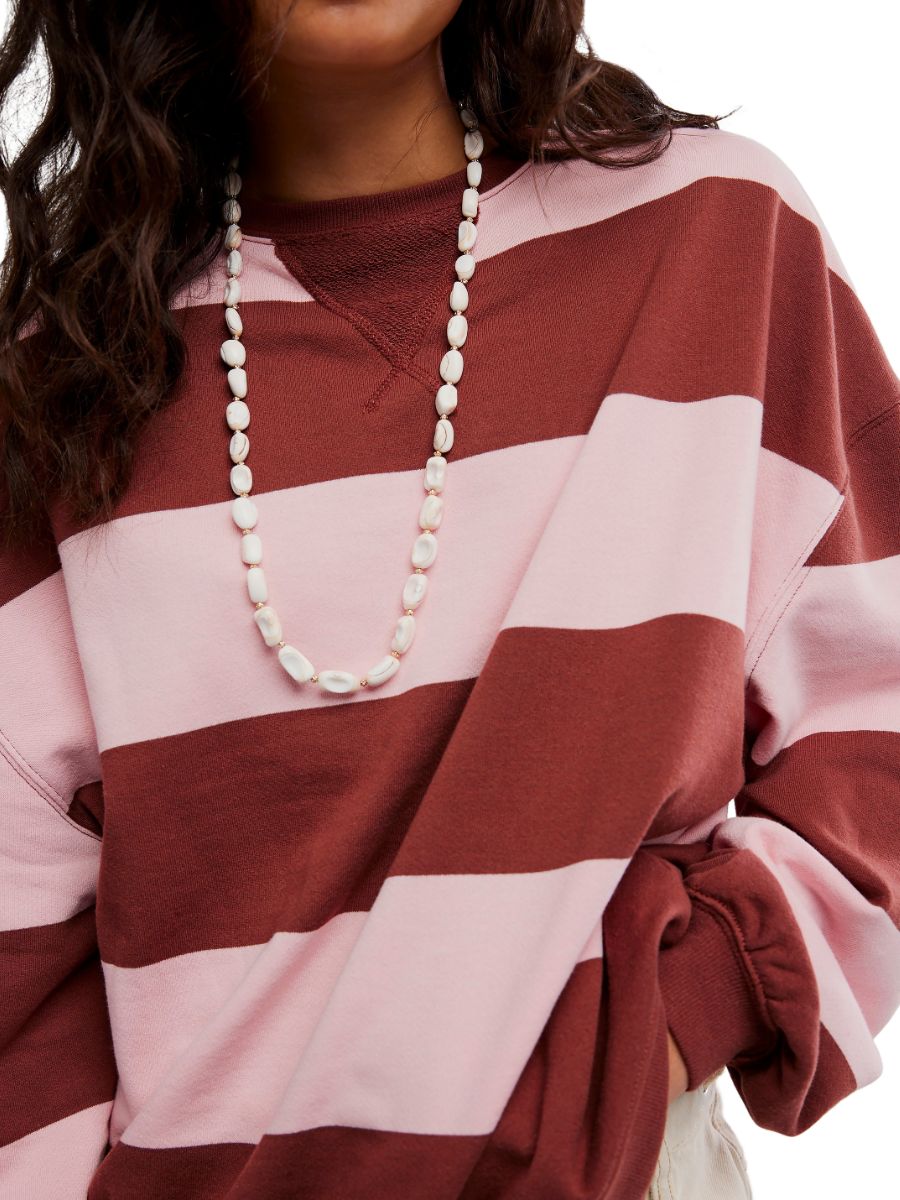 Free People Classic Wide Stripe Crewneck
