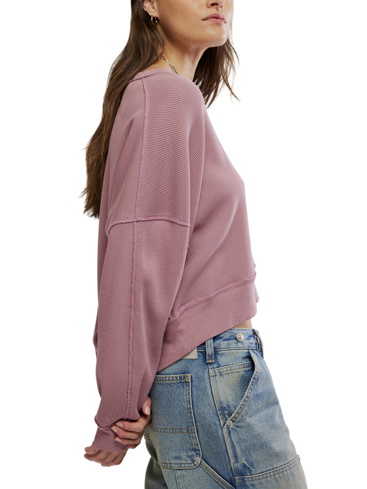 Free People We The Free Skyline Tee by Free People, mauve long sleeve top