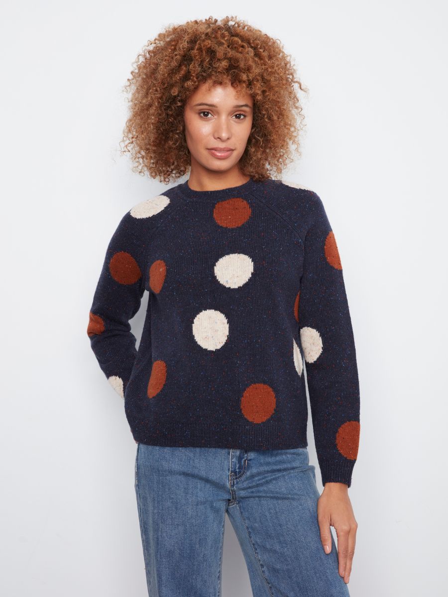 Charlie B Harvest Glow Dot Crew Sweater
