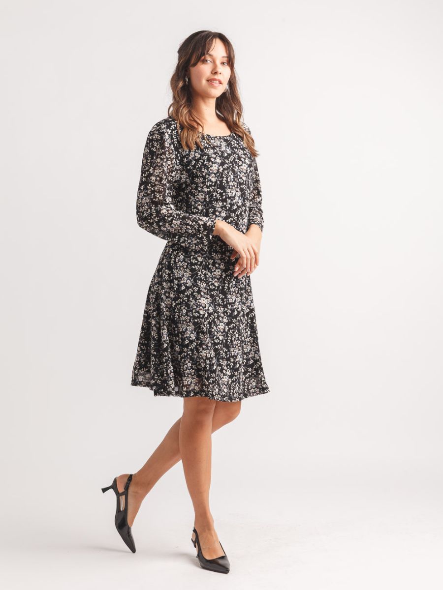 Papillon Floral Easy Stretch Fit & Flare Dress