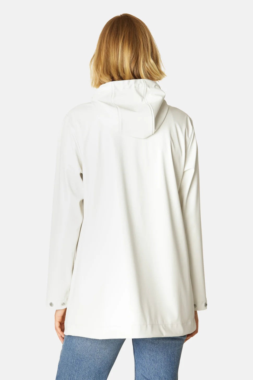 Ilse Jacobsen Rainy Days Waterproof Hooded Jacket in cream with long sleeves and adjustable hood from Ilse Jacobsen