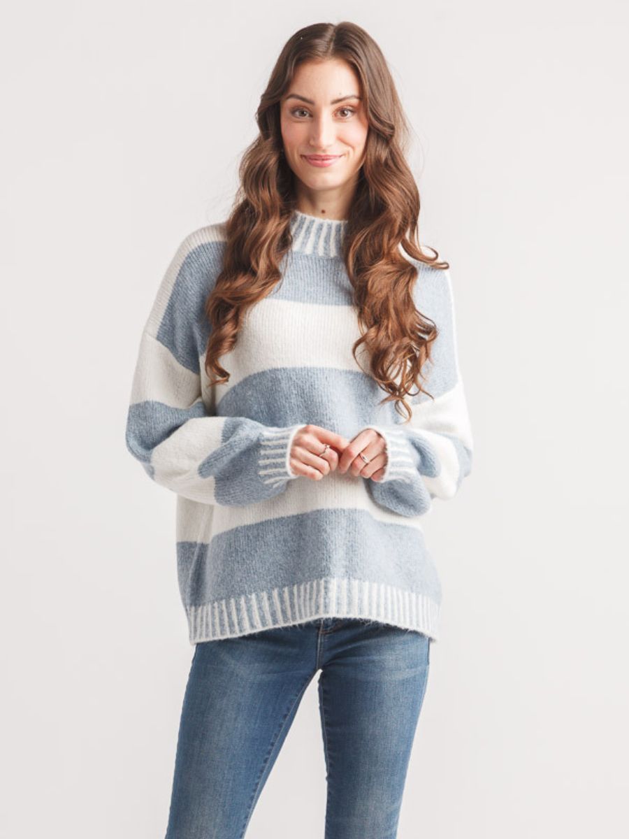 Papillon Whipped N Stitched Mock Neck Sweater