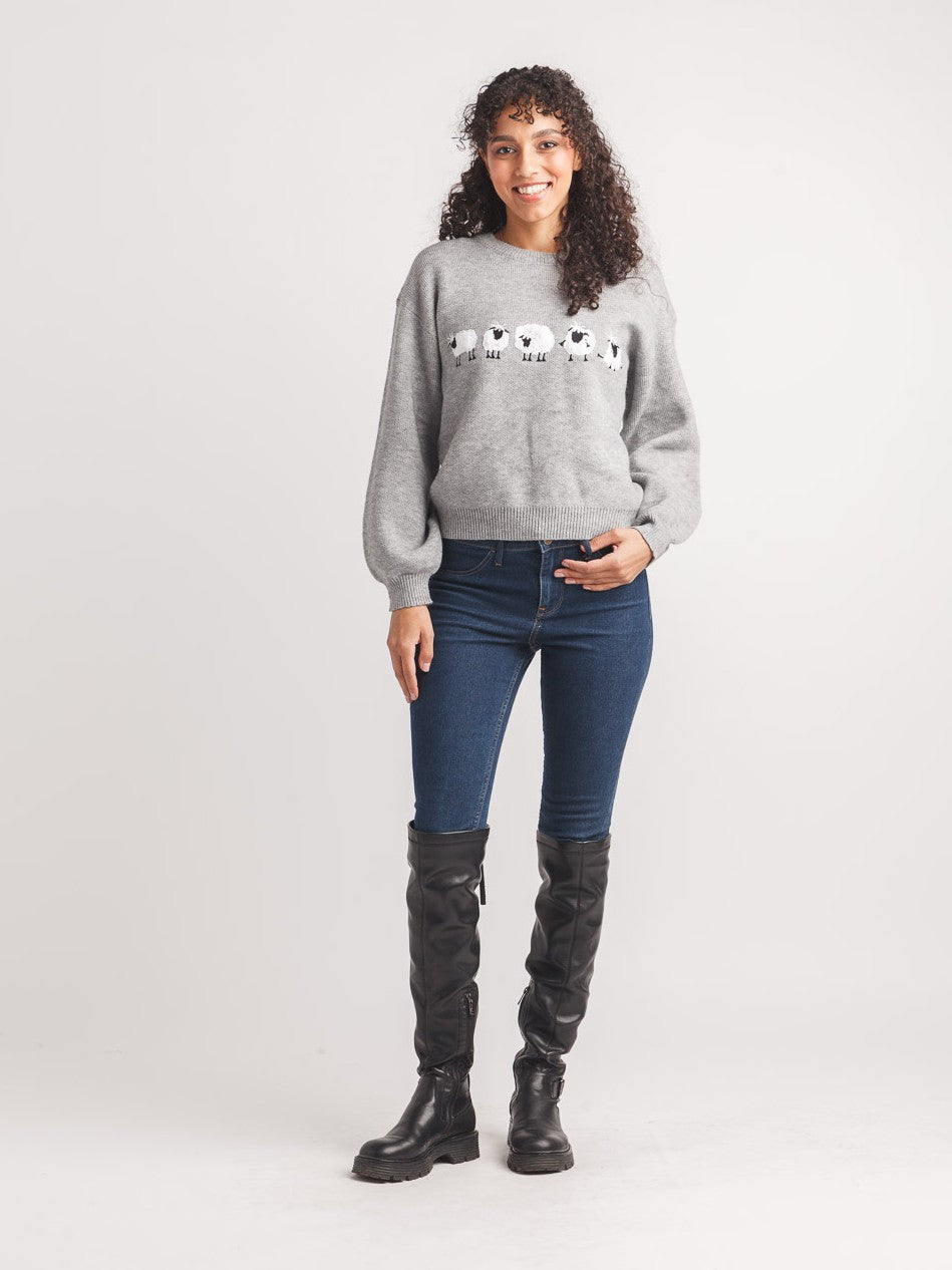 Papillon Counting Sheep Crew Neck Sweater