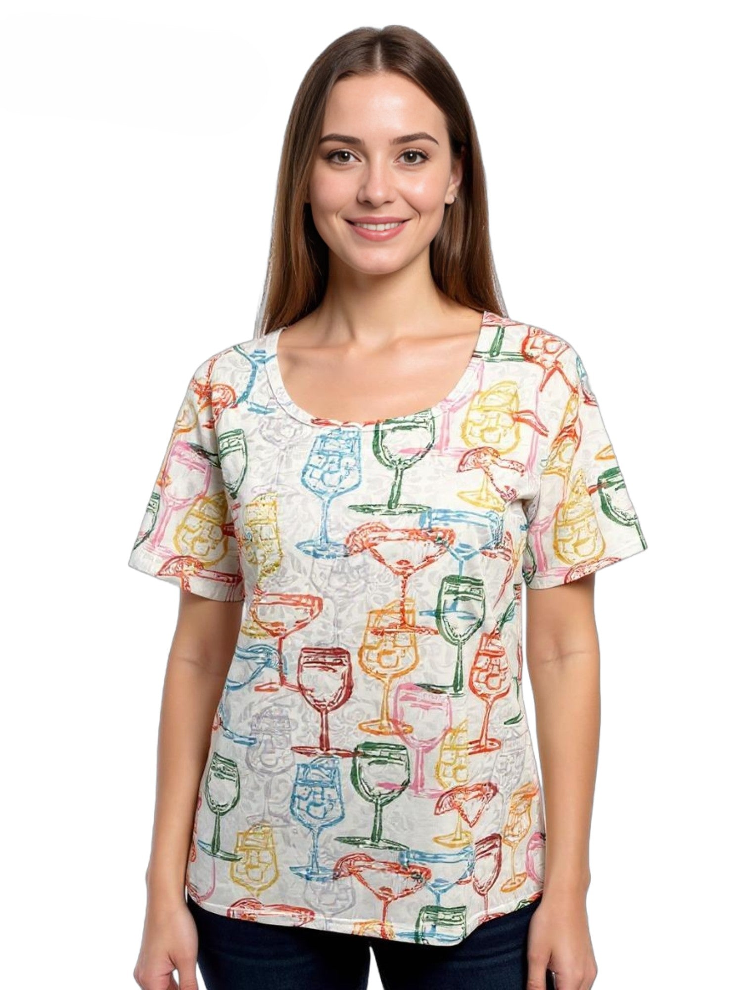 Creation Wine & Margaritas Short Sleeve Top
