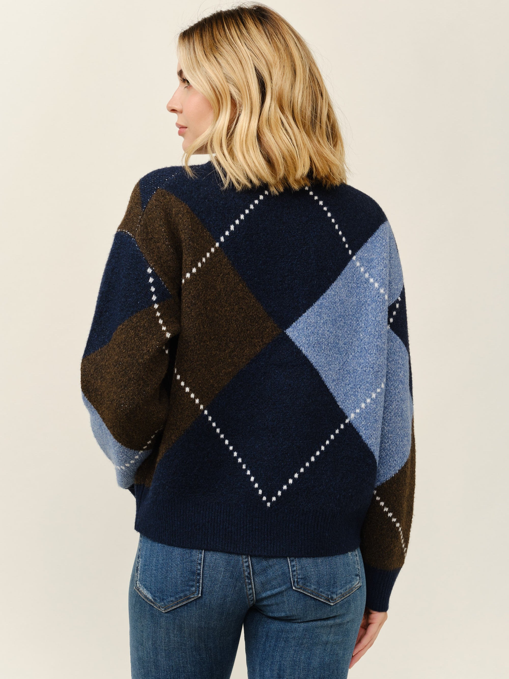 Argyle Long Sleeve Crew Sweater
