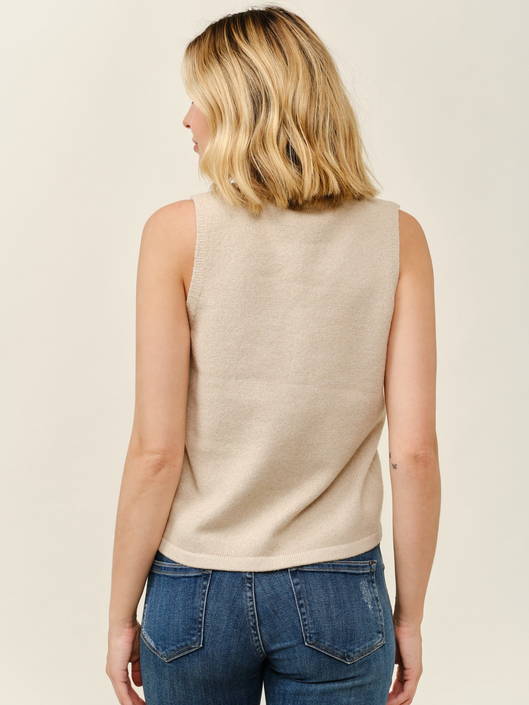Button Front Fitted V-Neck Vest