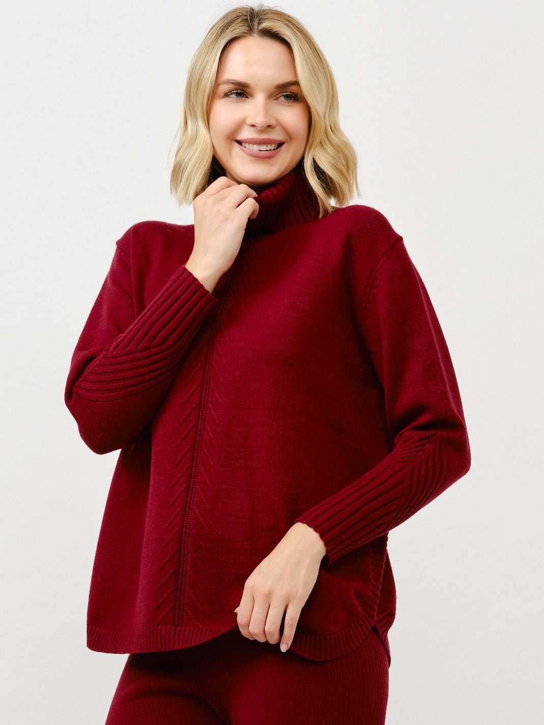 Cielo Relaxed Fit Long Turtleneck Sweater