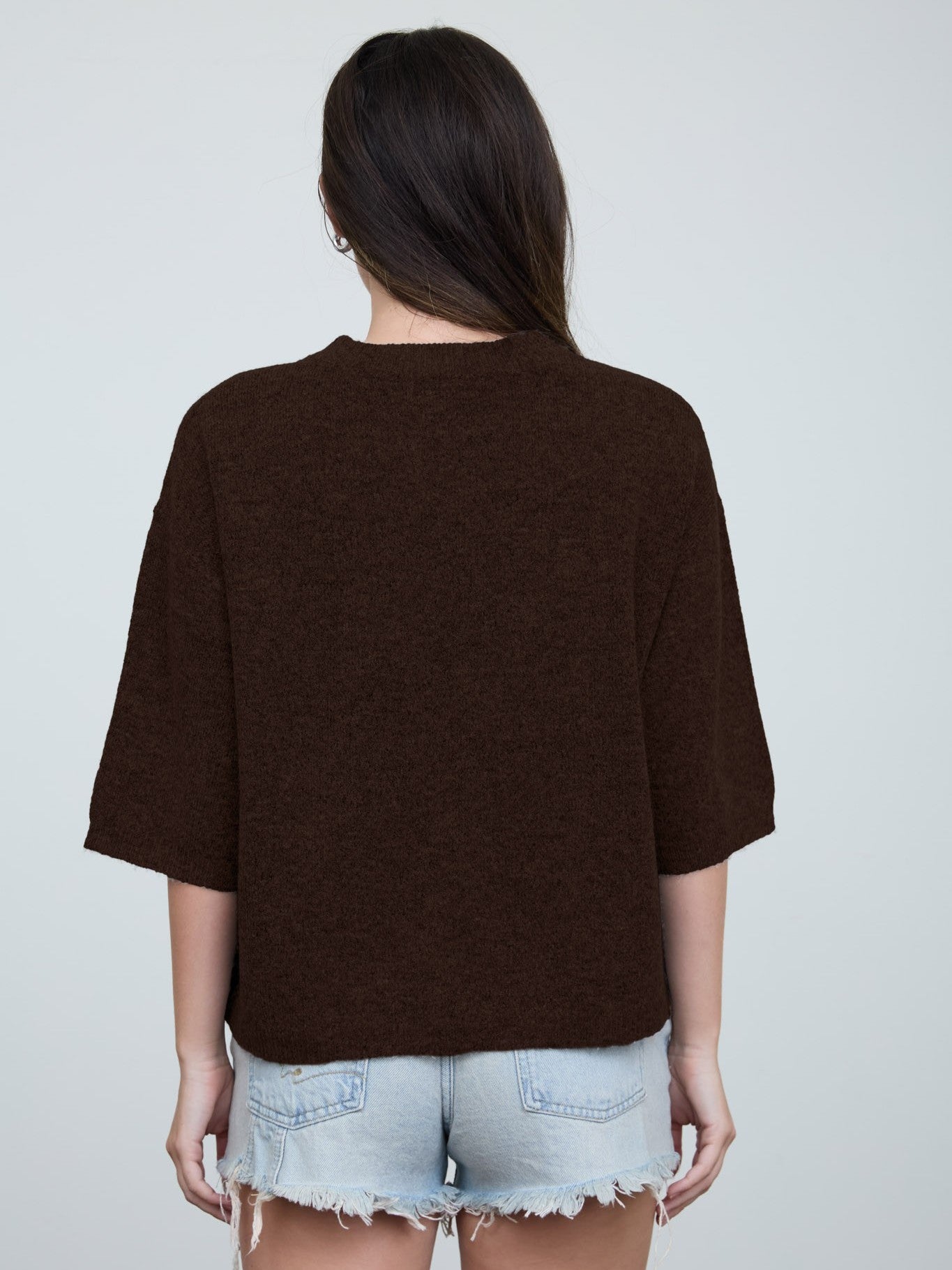 Simone Half Sleeve Crew Neck Sweater