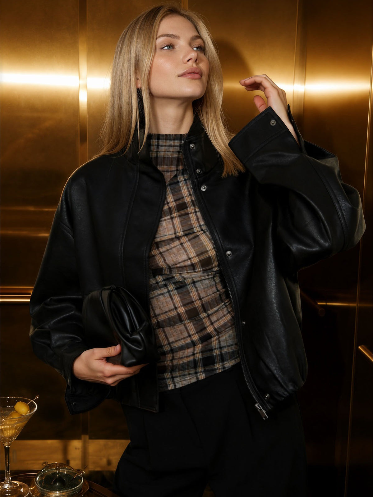 Balloon Faux Leather Jacket